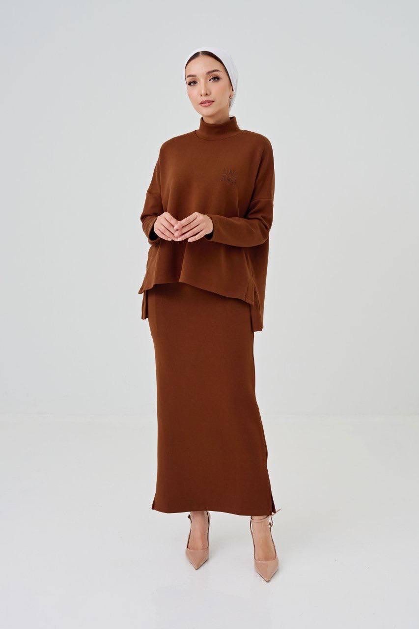 (Pre-order) She Dazzle Lalisa Skirt set - Sepia Brown_0