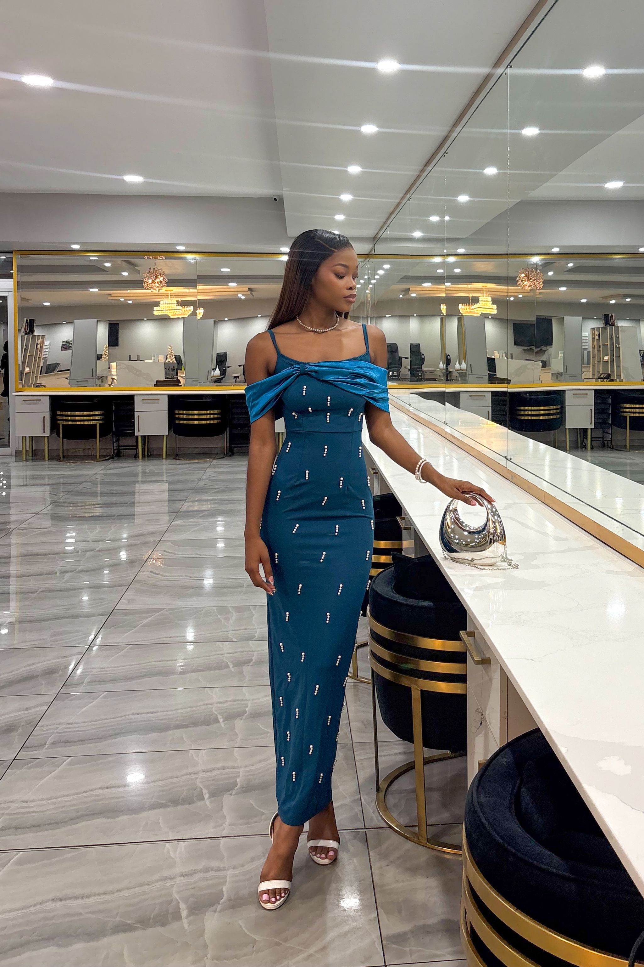 Teal Glamour bodycon_3