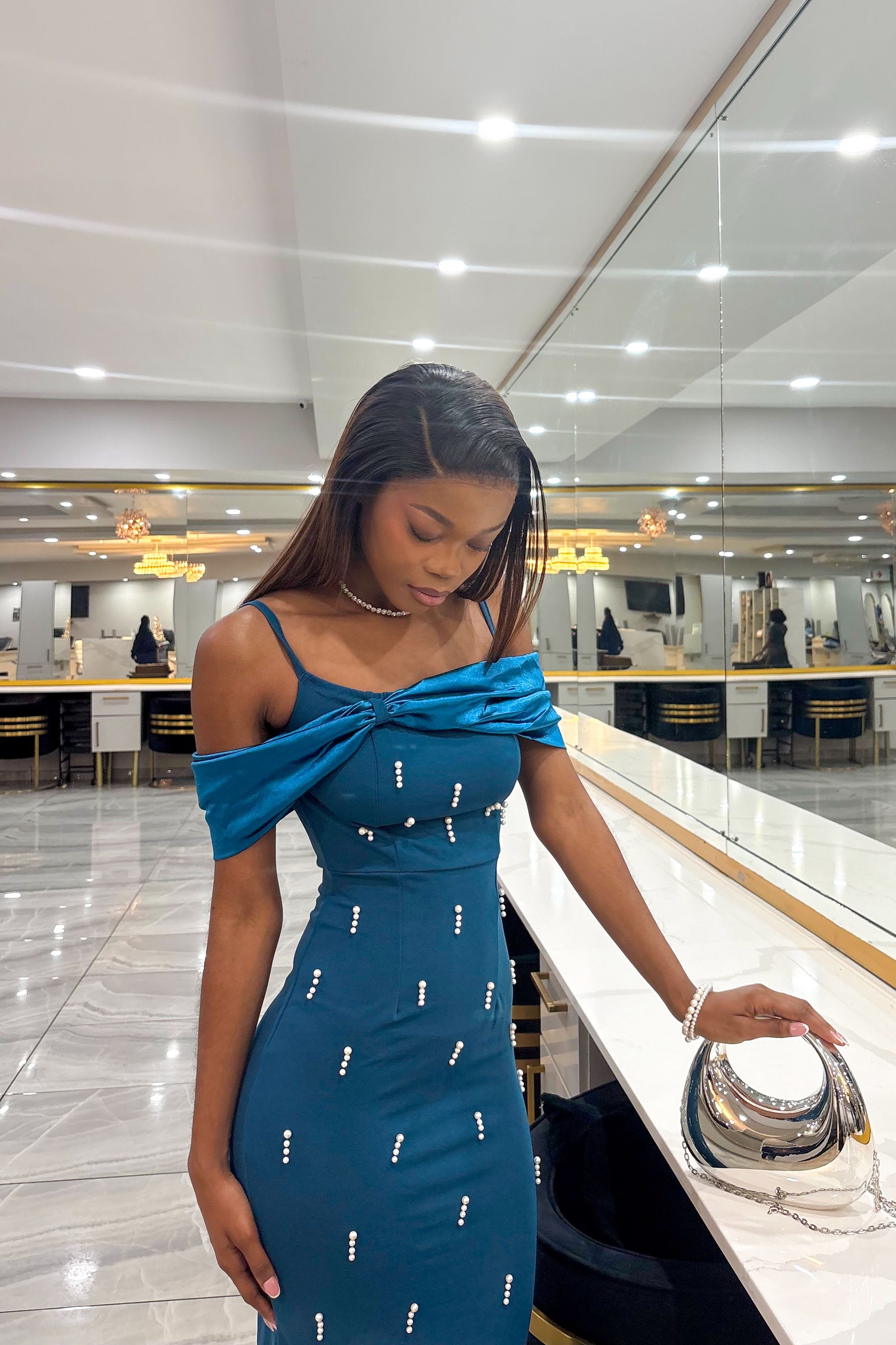 Teal Glamour bodycon_1