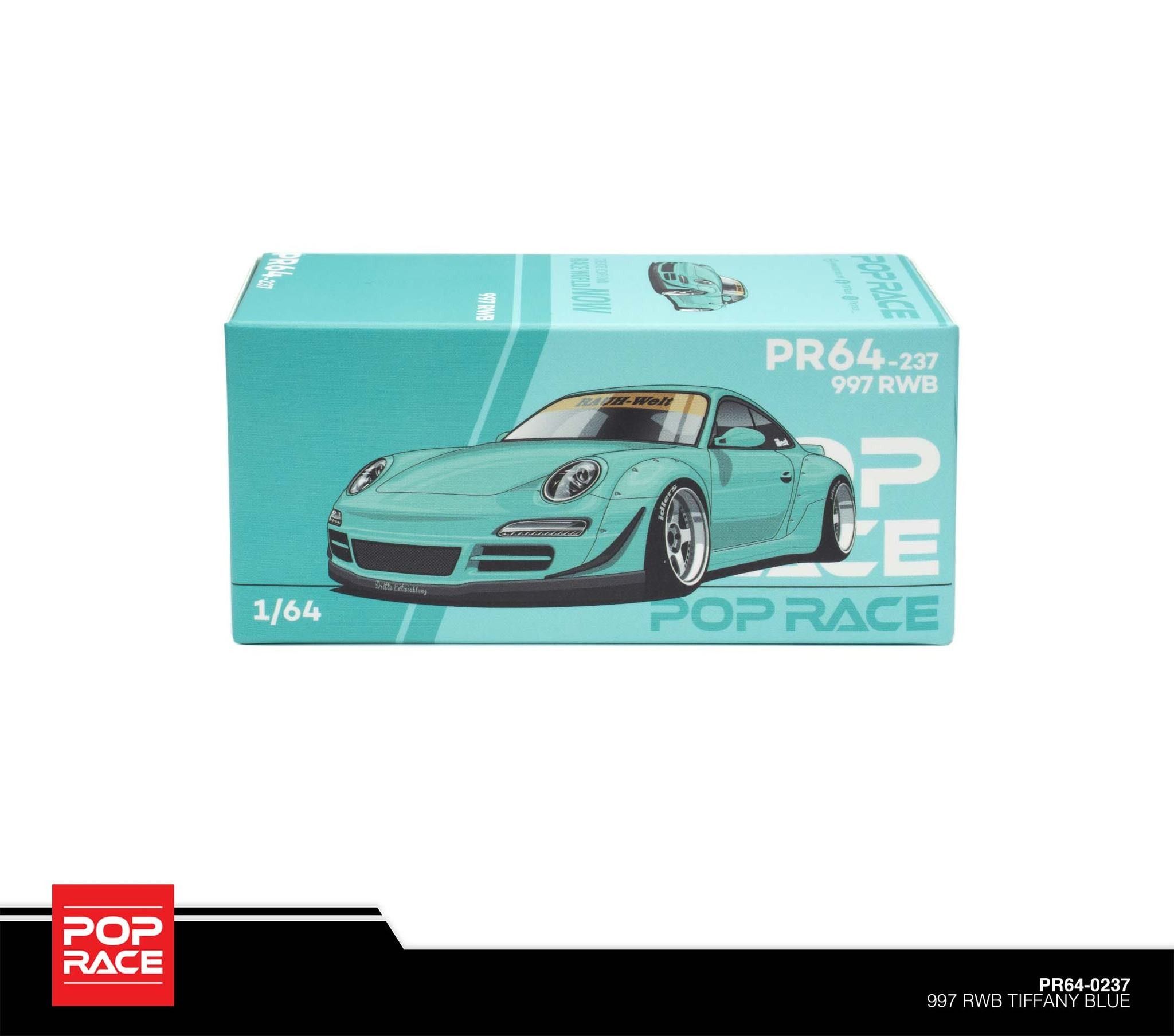 POP RACE MODEL 1/64 PORSCHE RWB 997 - TIFFANY BLUE_6