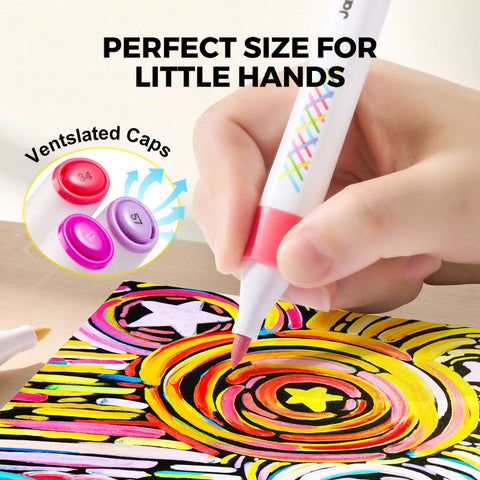 Jar Meló – Fine Tip Vivid Washable Markers (12 Colours)_3