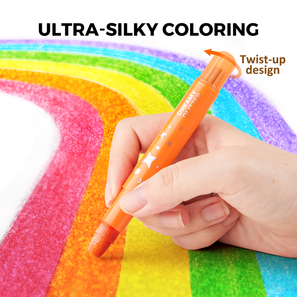 Jar Meló Twistable Silky Washable Glitter Crayons (24 Colours)_3