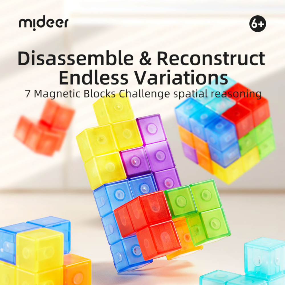 Mideer Magnetic Cube Building Blocks –Geometry Game 54 Activity Cards_2