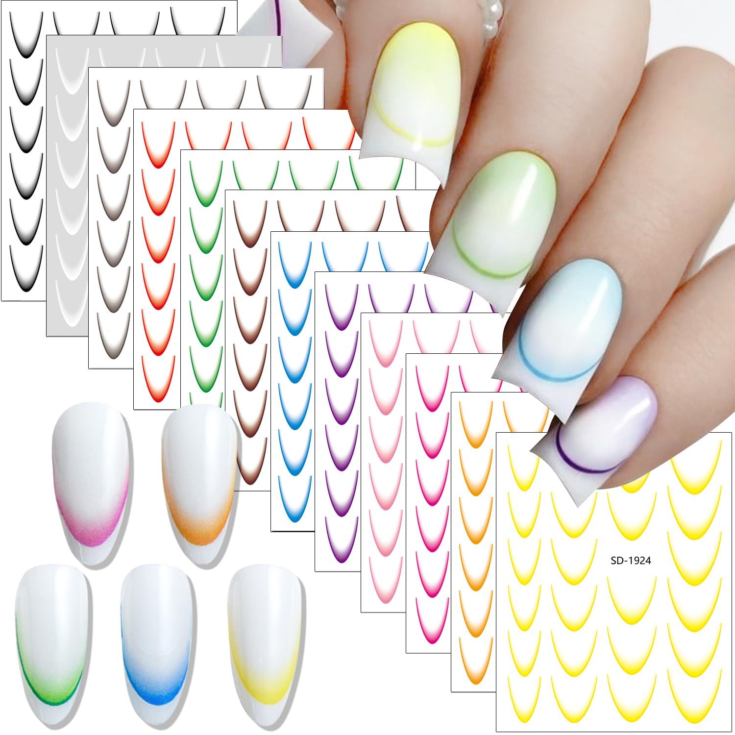 Ombre Nail Stickers 1PC_0
