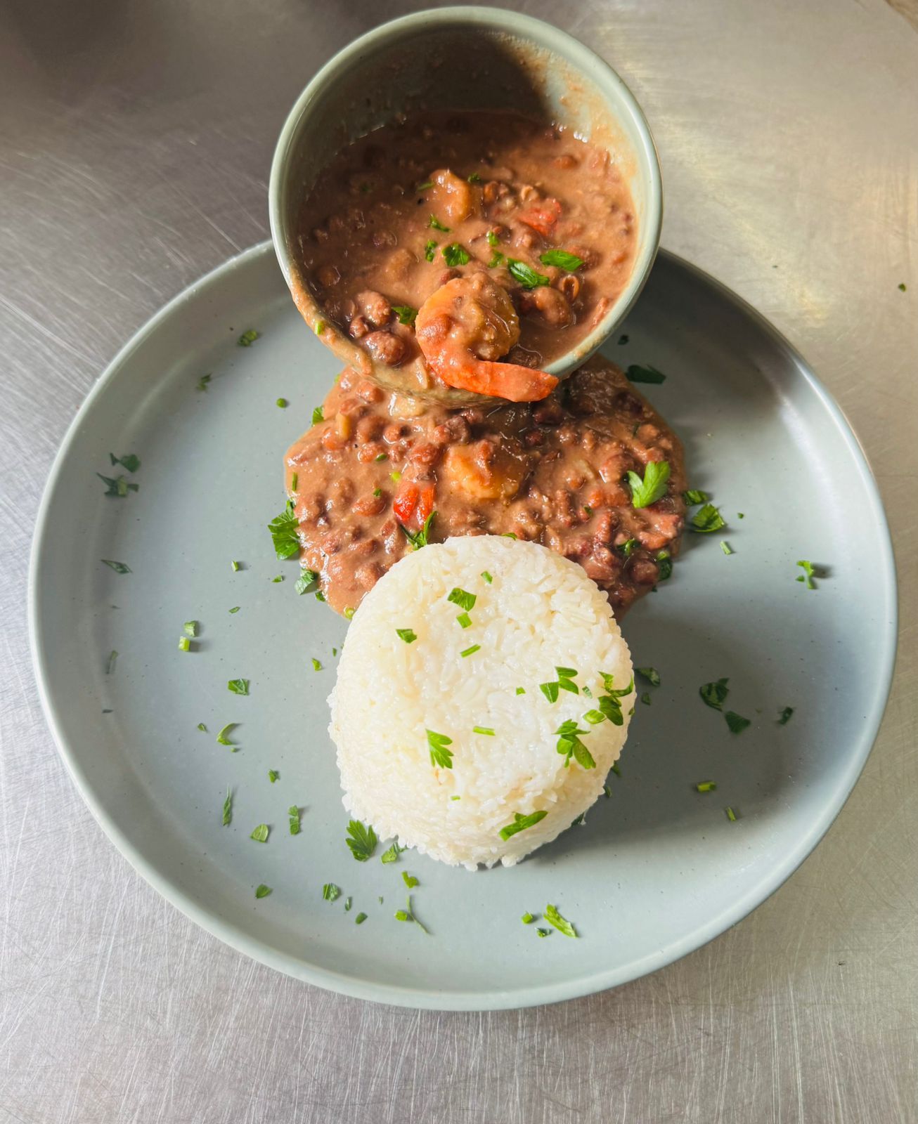 Feijão Nhemba c/ Camarao e Coco e Arroz Branco_0
