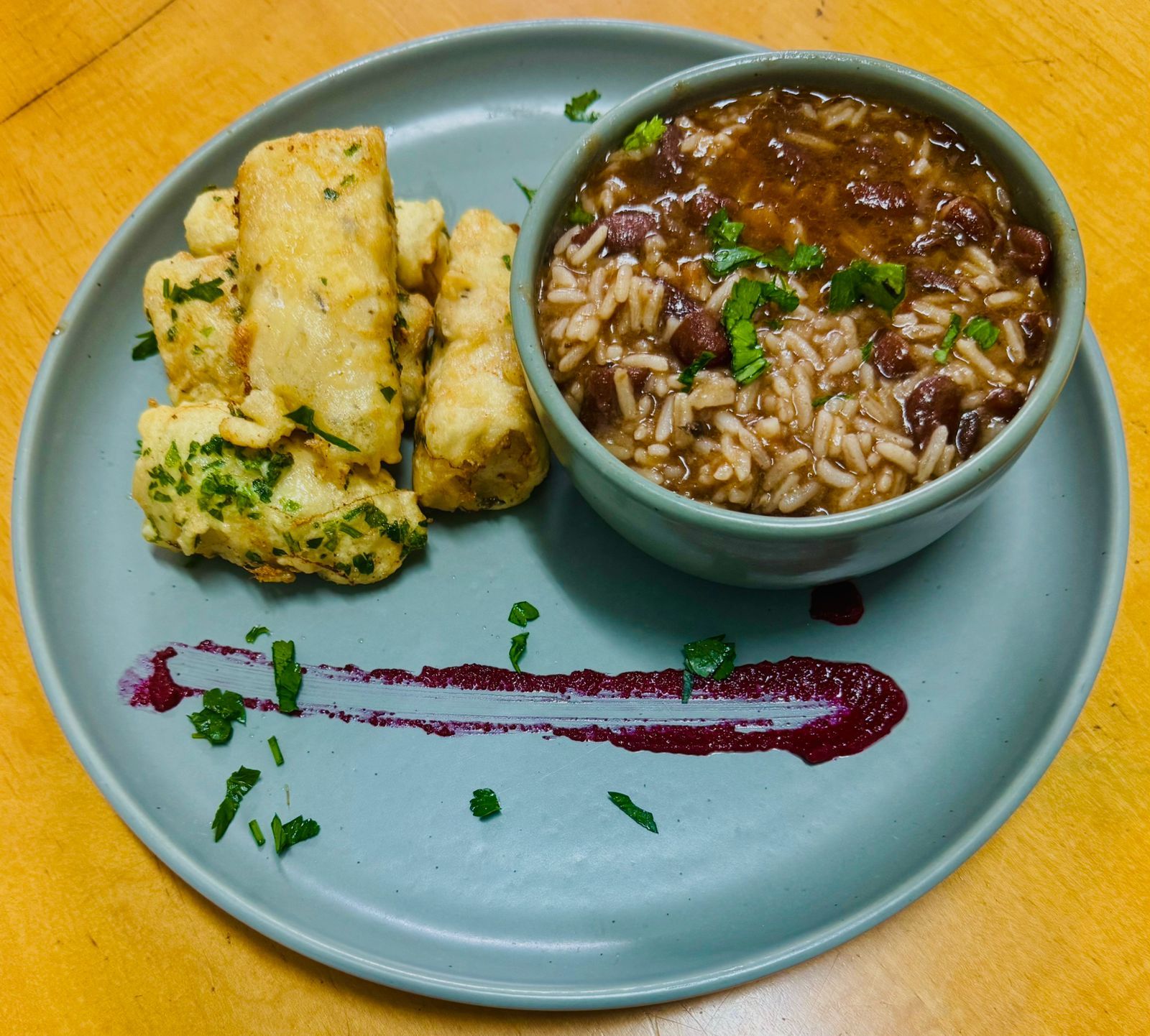 Filete de Peixe Panado c/ Arroz de Feijão_0