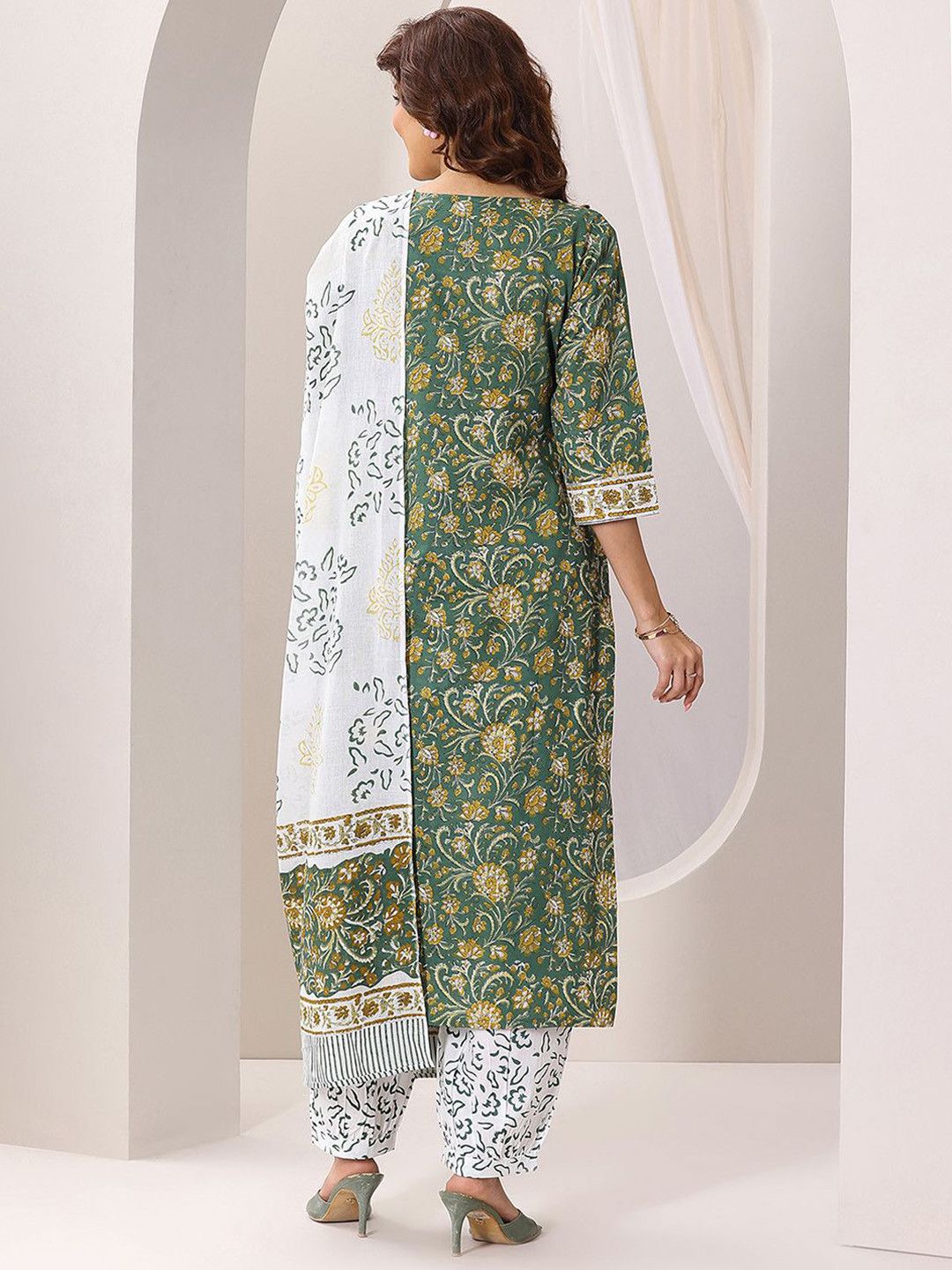 PRE ORDER - Pure Cotton Women Printed Kurta with Salwar & Dupatta_3