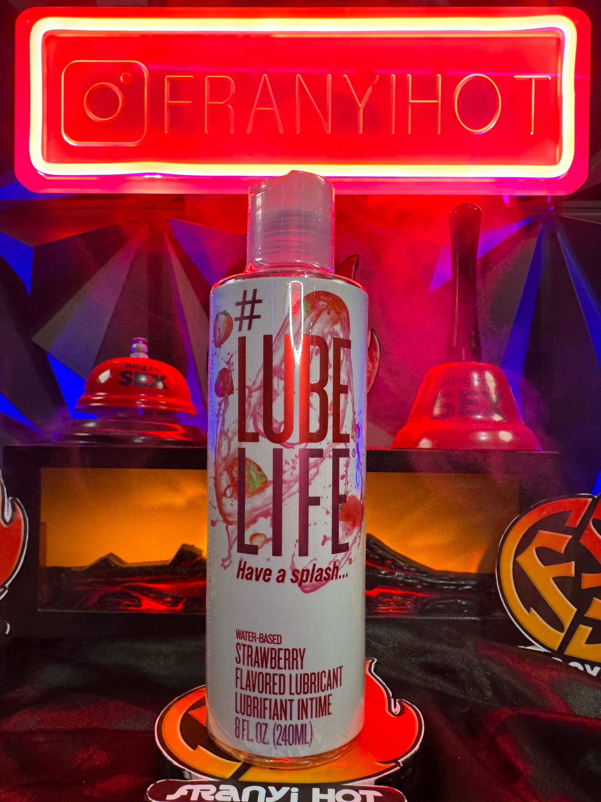 Lubricante sabor a fresa, a base de agua _0