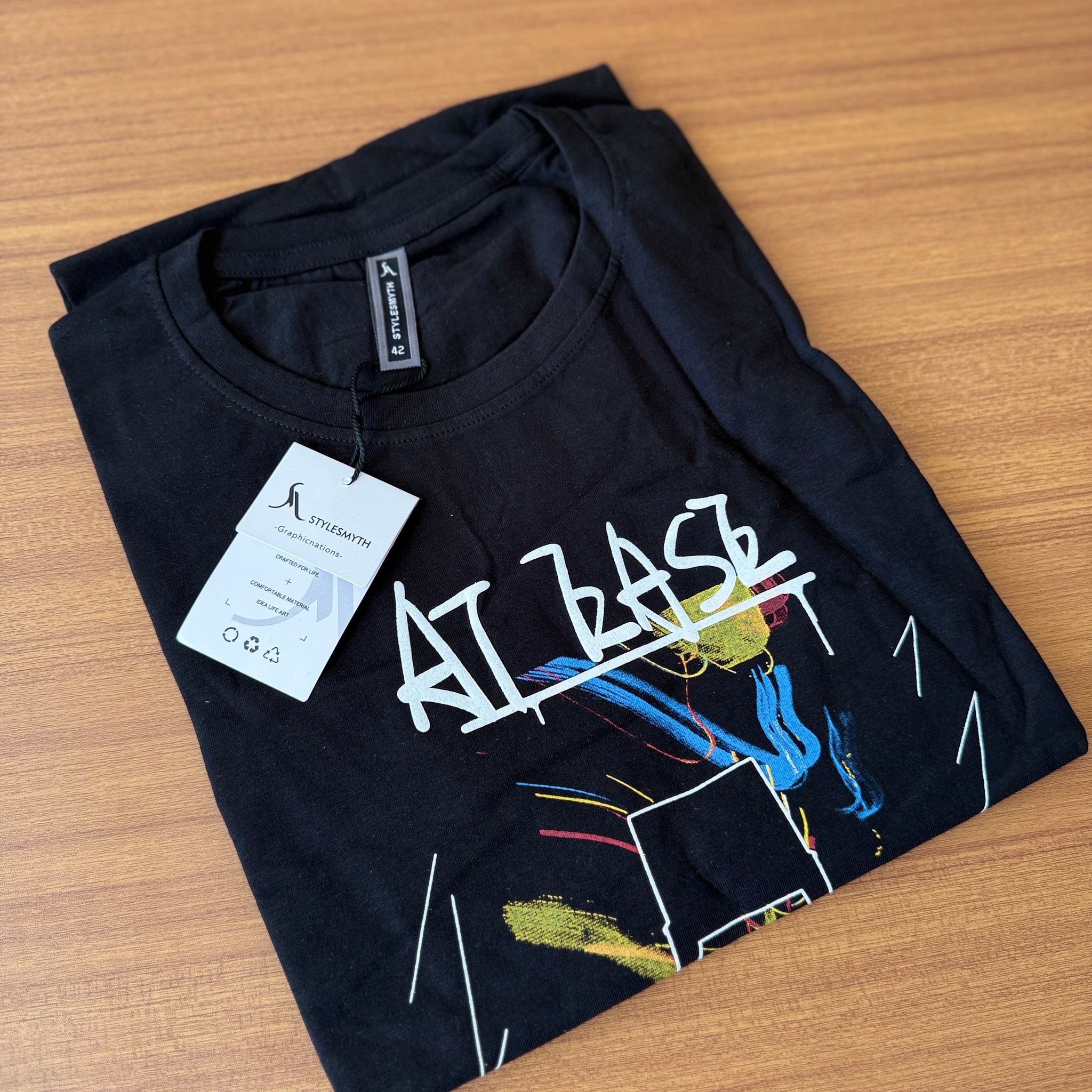 STYLESMYTH GRAPHIC T-SHIRT - BLACK_1