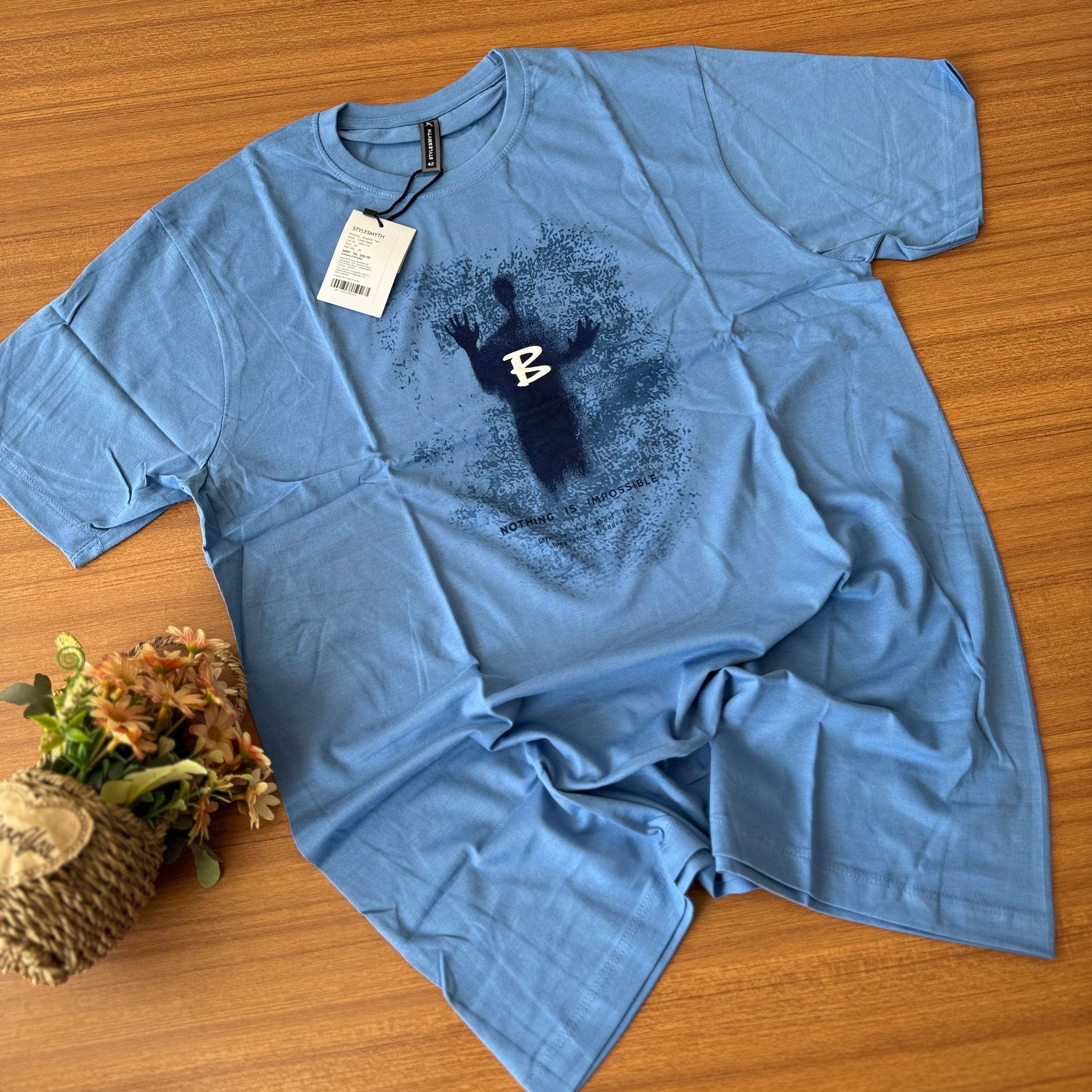 STYLESMYTH GRAPHIC T-SHIRT - LIGHT BLUE_0