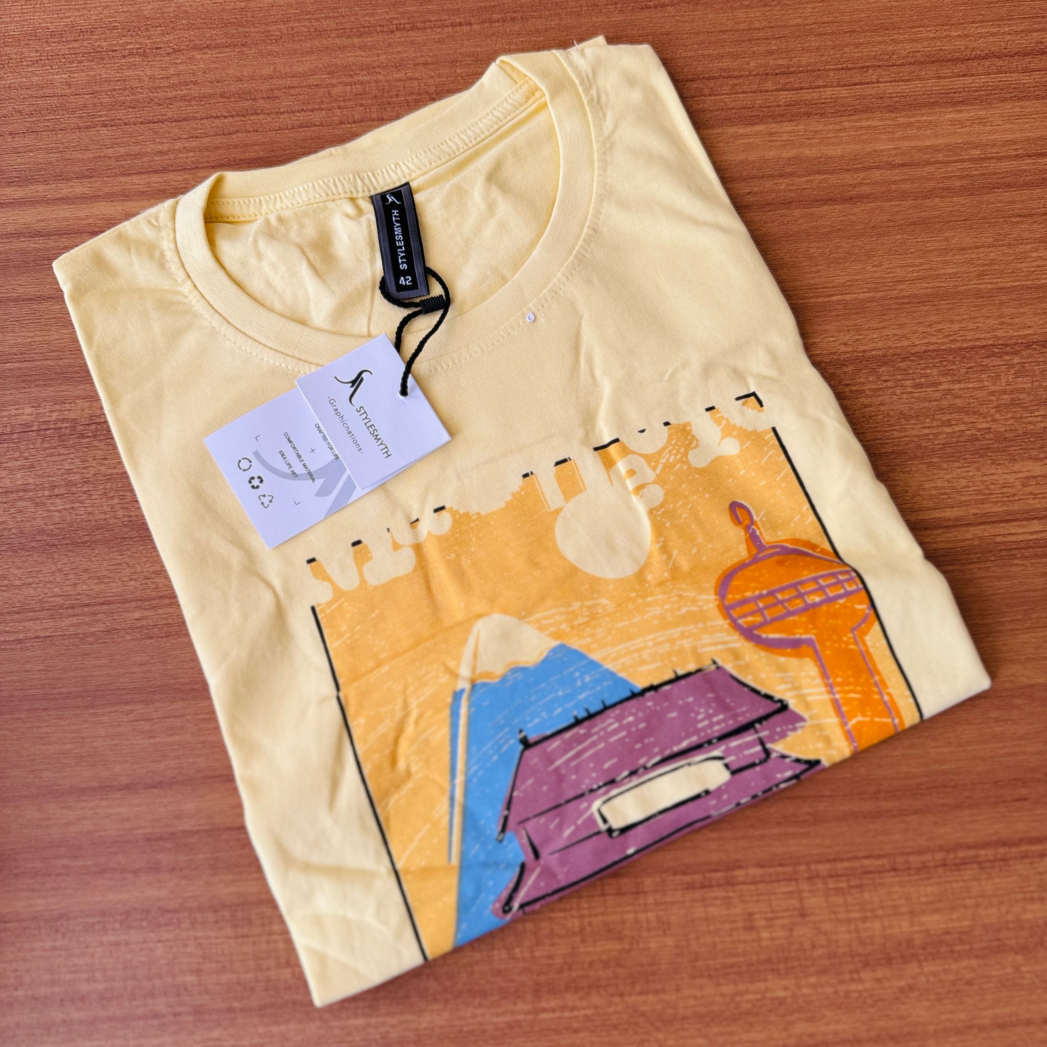 STYLESMYTH GRAPHIC T-SHIRT - YELLOW_1