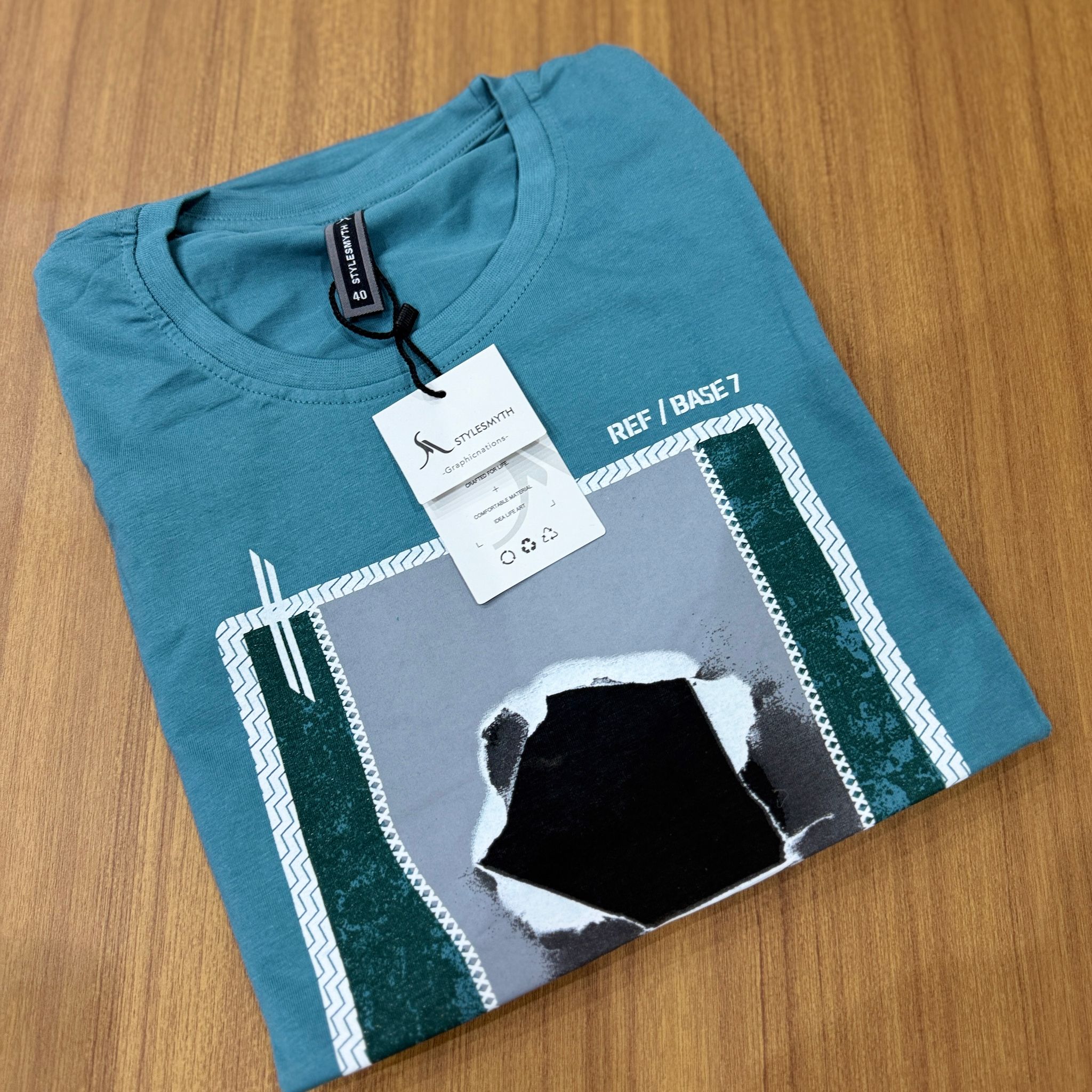 STYLESMYTH GRAPHIC T-SHIRT - TURQUOISE _1