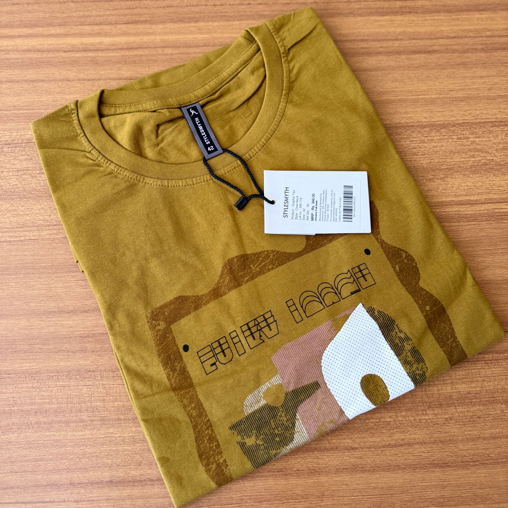 STYLESMYTH GRAPHIC T-SHIRT - CURRY BROWN_1