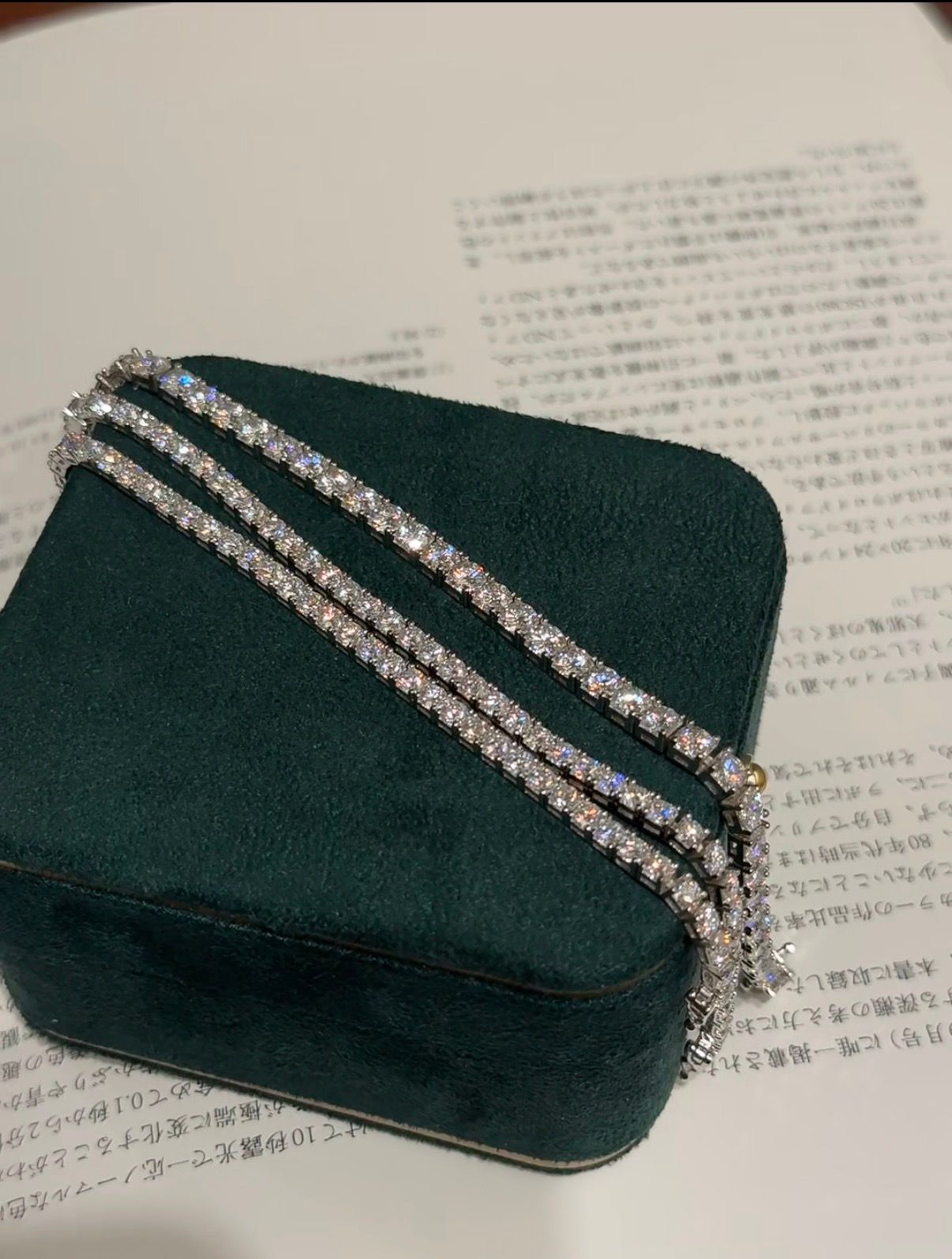 (PO) REGULAR TENNIS BRACELET- WHITE GOLD _2