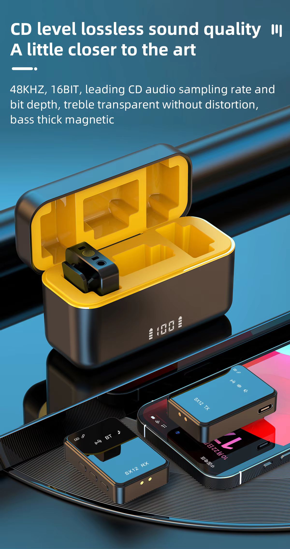 SX13 Wireless Microphone (4in1 Lavalier Microphone With Noise Reduction)_5