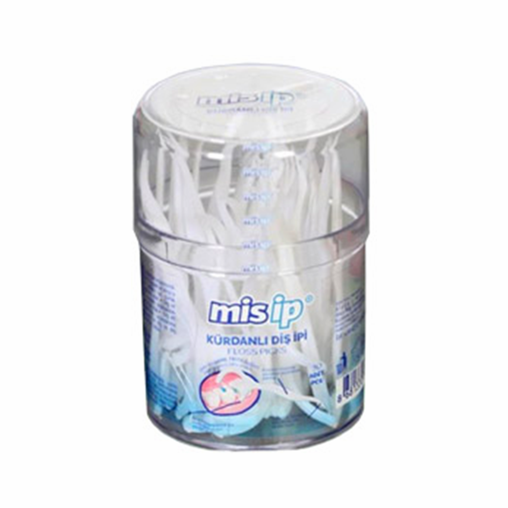 Misip Kürdanlı Diş İpi Silindir Kutu (50'li)_0