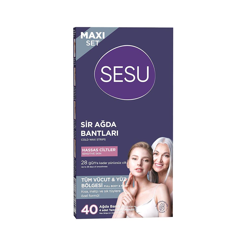 Sesu Hassas Ciltler Yüz ve Vücut Ağda Bandı (40'lı)_0