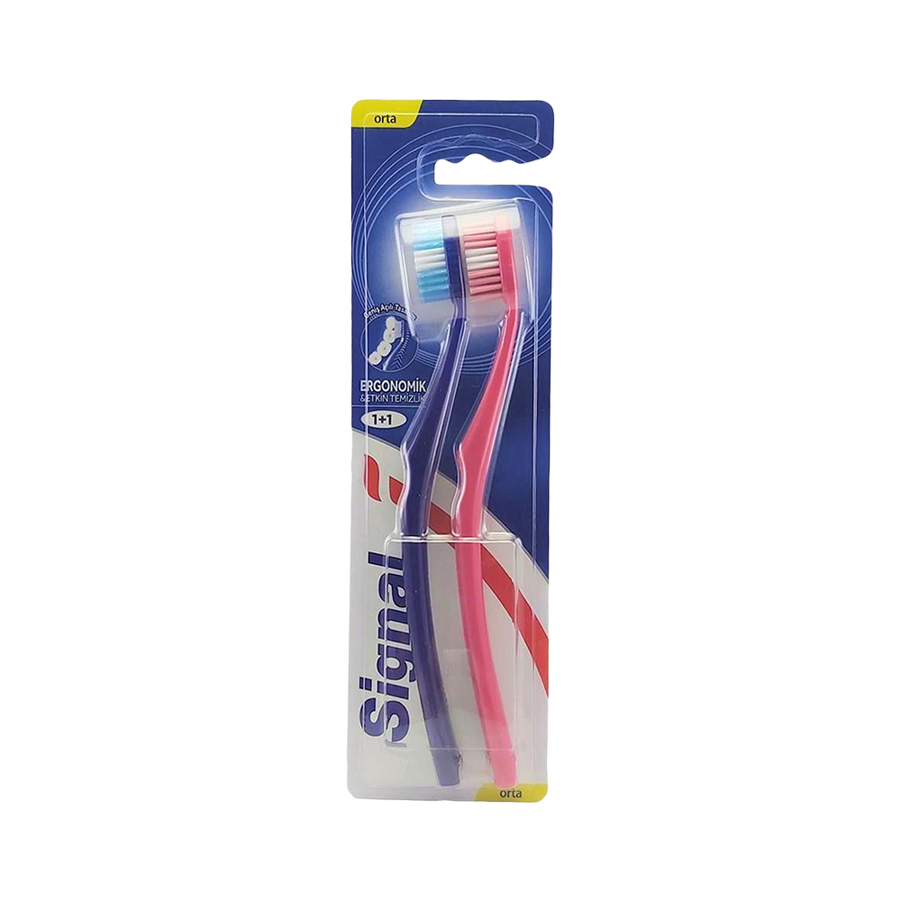 Signal Ergonomik Orta Boy Diş Fırçası (1+1)_0