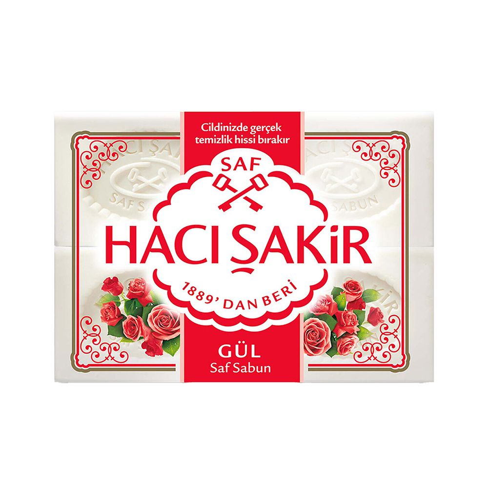 Hacı Şakir Kalıp Sabun Gül Dinlendirici Bakım (4 x 150 g)_0