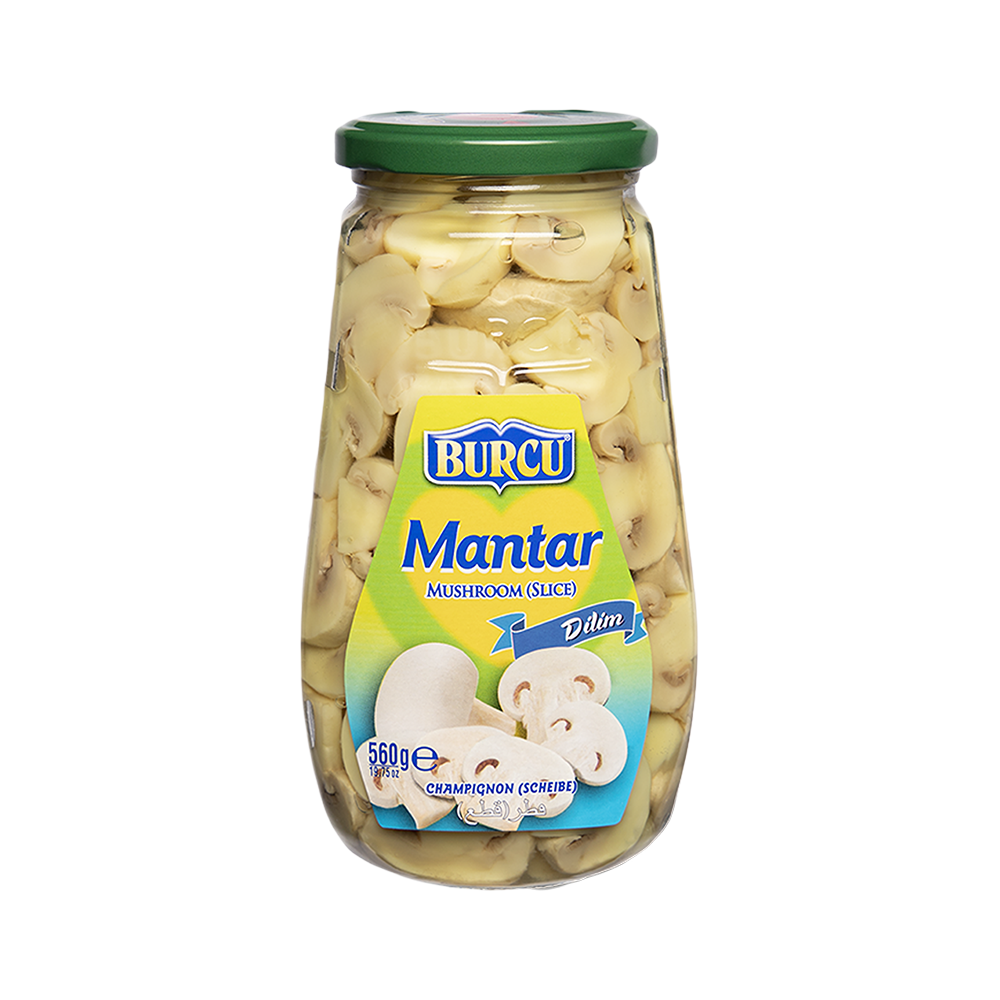 Burcu Cam Konserve Dilimli Mantar (560 g)_0