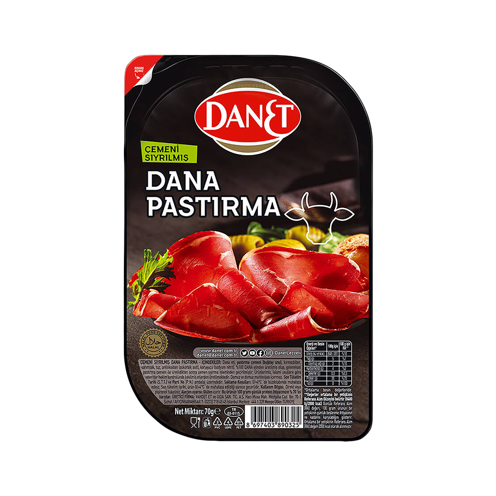 Danet Dilimli Çemensiz Pastırma (70 g)_0