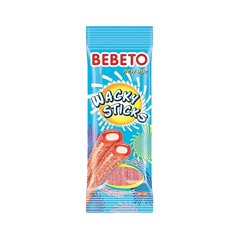 Bebeto Jelibon Wacky Sticks Çilek Vanilya (75 g)_0