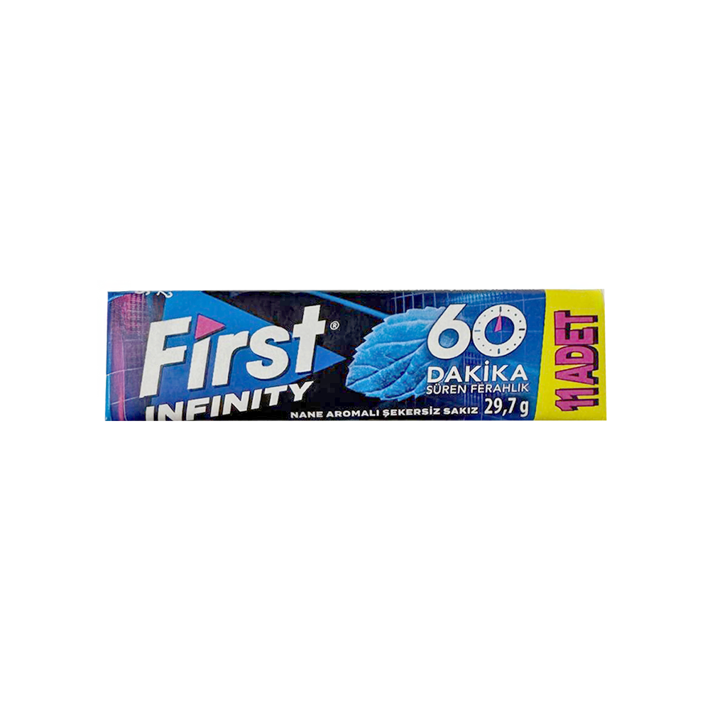 First 60 Dakika Nane Aromalı Şekersiz Sakız (29,7 g)_0