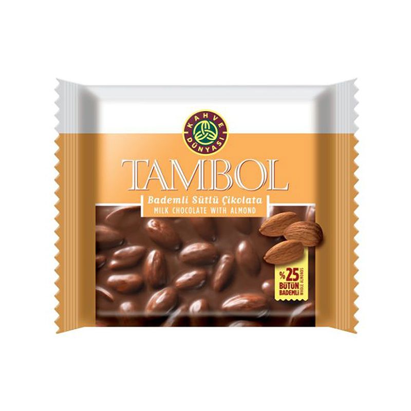 Kahve Dünyası Tambol Badem Sütlü Çikolata (77 g)_0