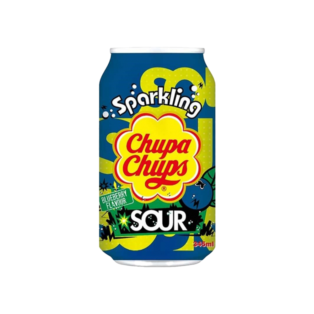 Chupa Chups Sparkling Sour Blueberry Aromalı Gazlı İçecek (345 ml)_0