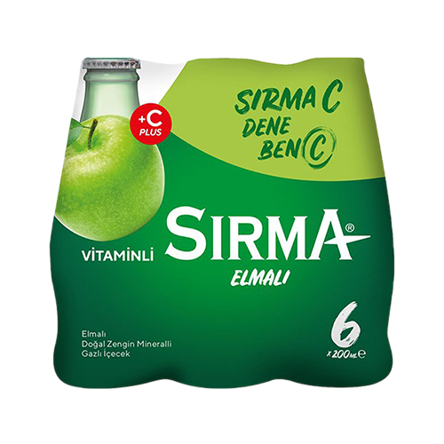 Sırma C+ Elma Aromalı Vitaminli Maden Suyu (6 x 200 ml)_0