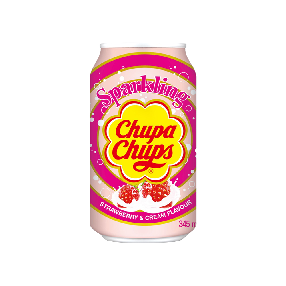 Chupa Chups Sparkling Çilek ve Krema Aromalı Gazlı İçecek (345 ml)_0