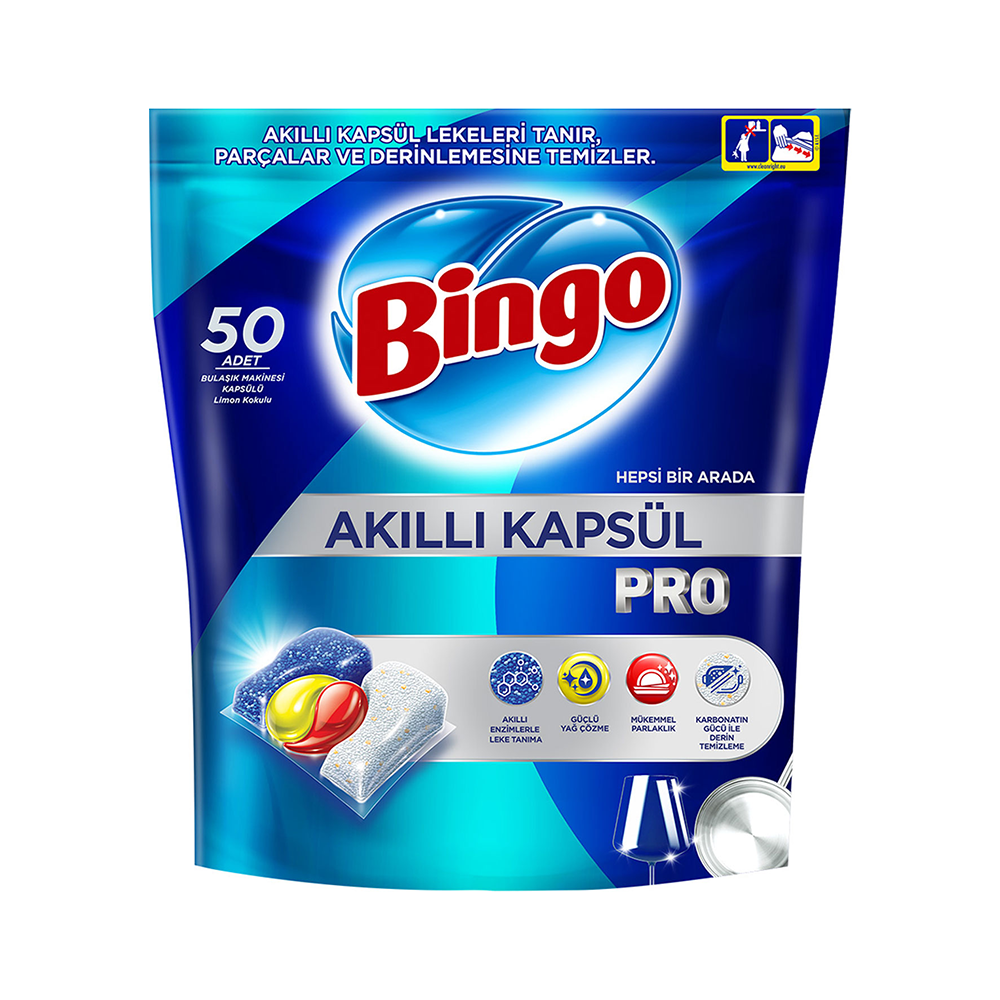 Bingo Akıllı Kapsül Pro Bulaşık Tableti (50'li)_0