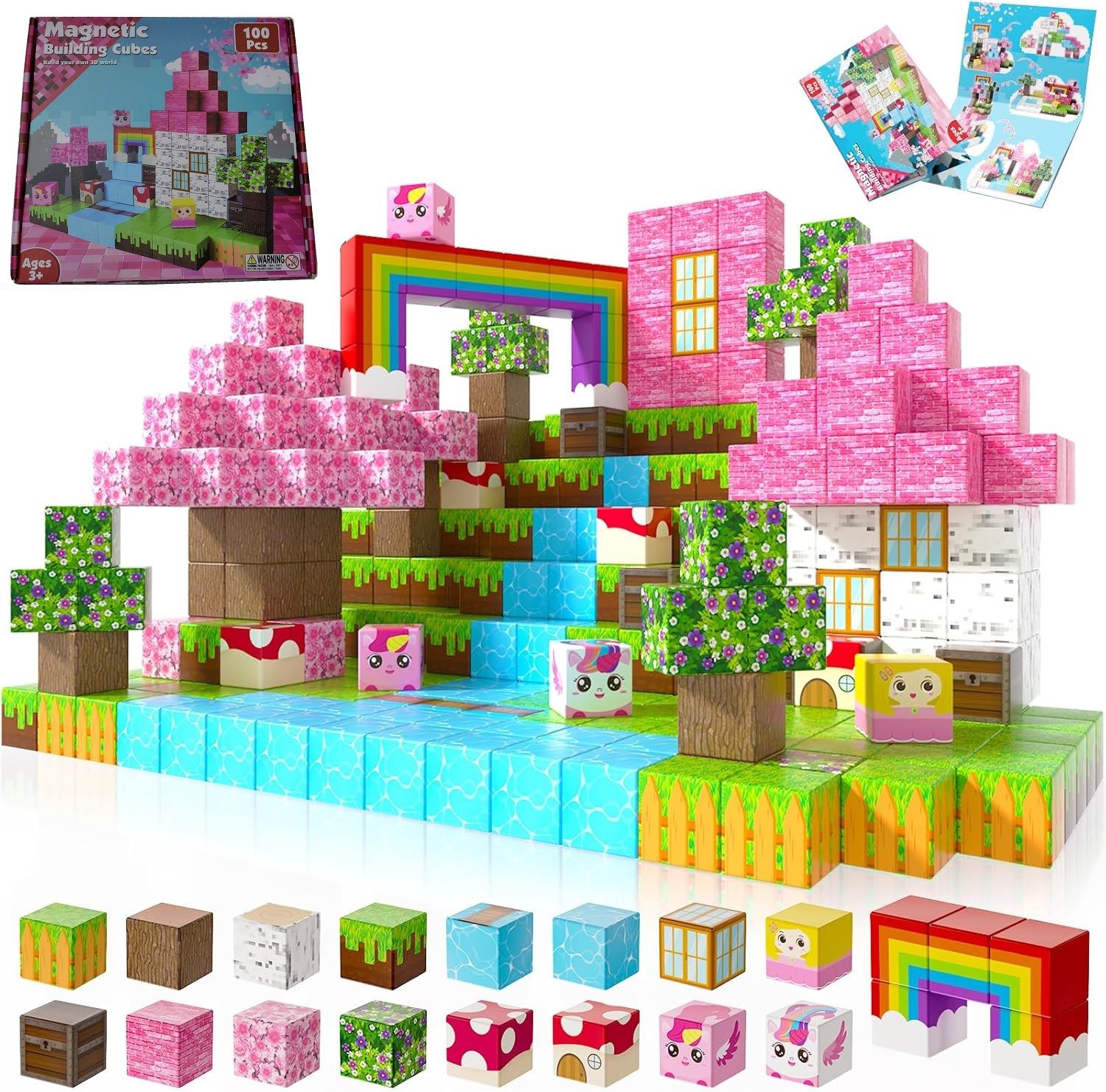 Magnetic Building Cubes 100 Pcs/Set ZH008 - Unicorn_0