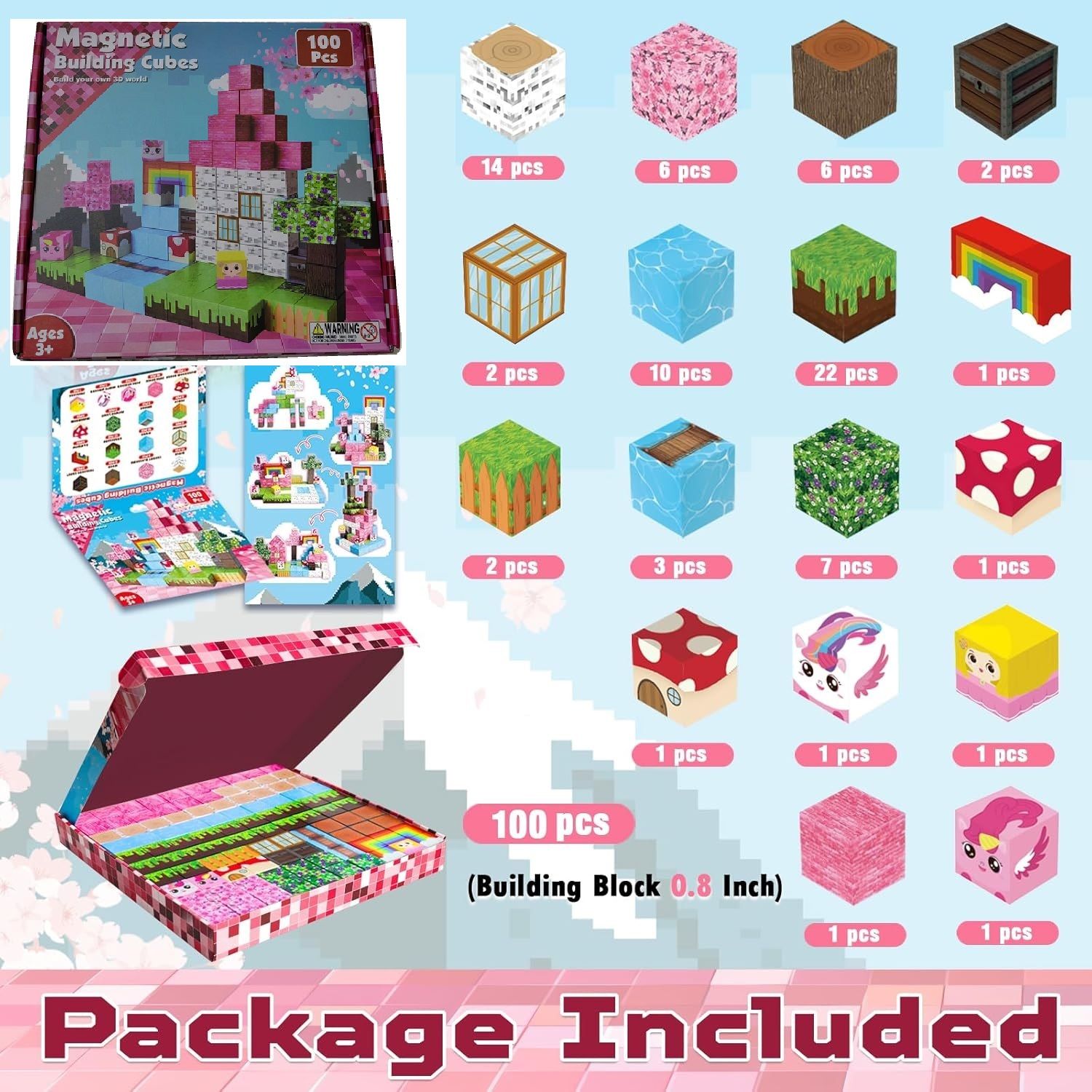 Magnetic Building Cubes 100 Pcs/Set ZH008 - Unicorn_3