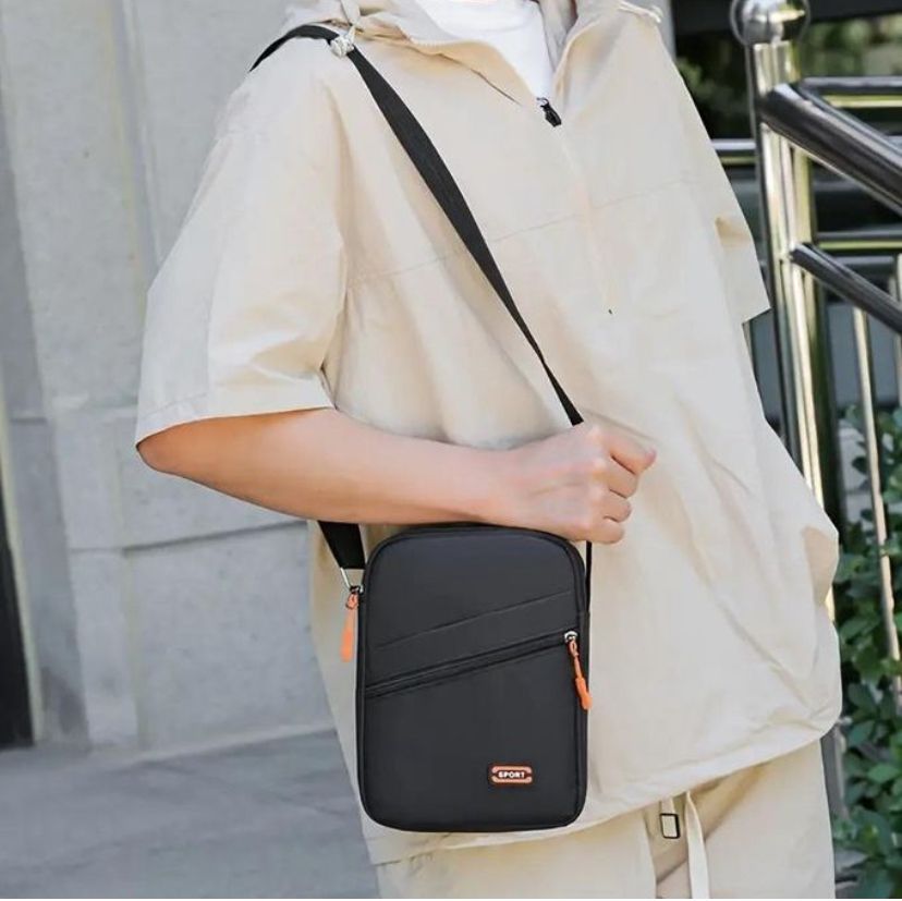 Unisex Crossbody Bag - Black _2
