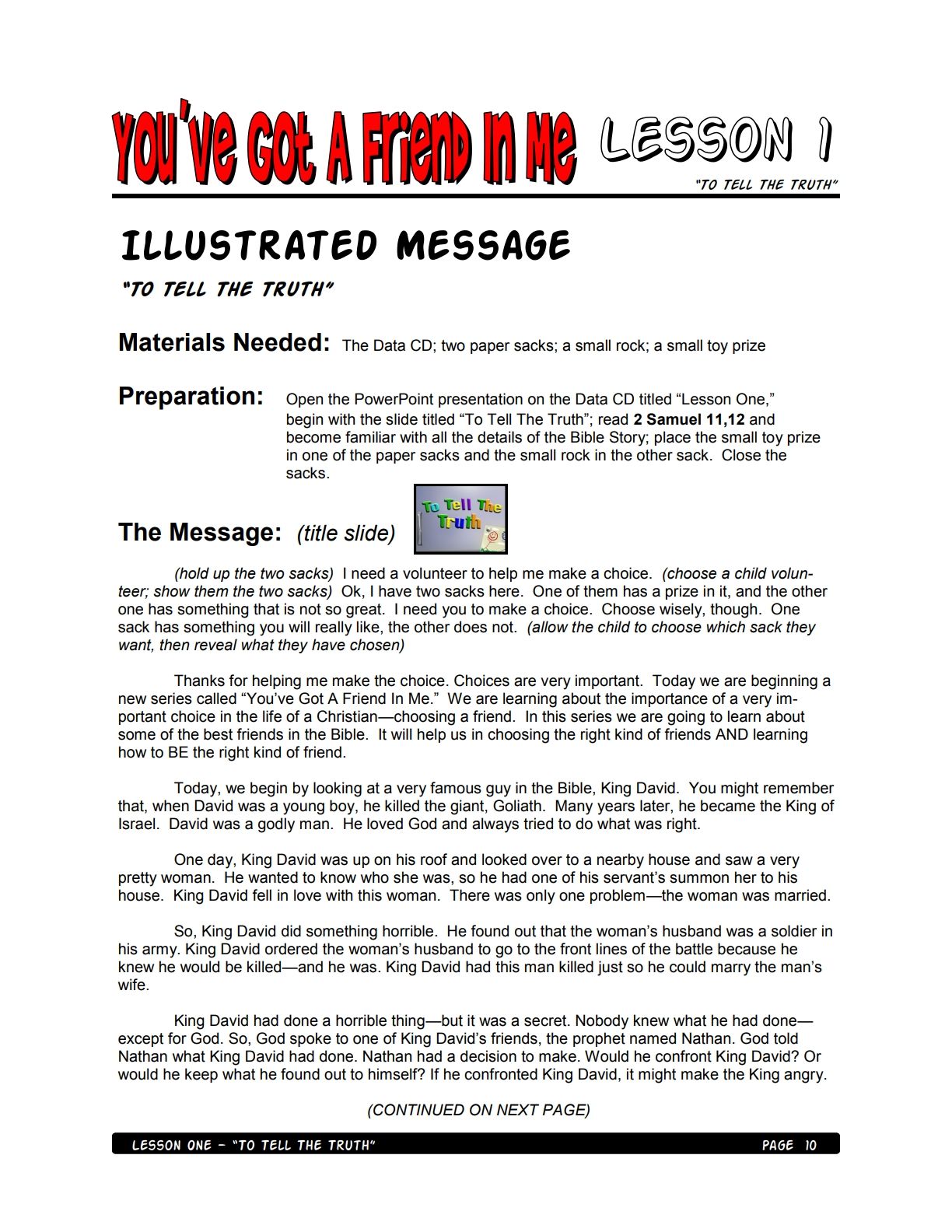 You’ve Got A Friend In Me – 10 Weeks of Primary School Lessons for Children's Church_6