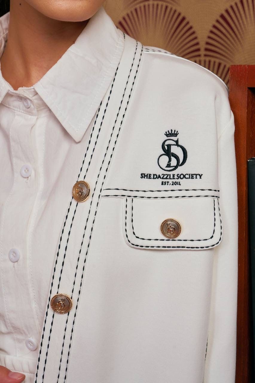 (Pre-order) She Dazzle Darla Cardigan set - Off White_2