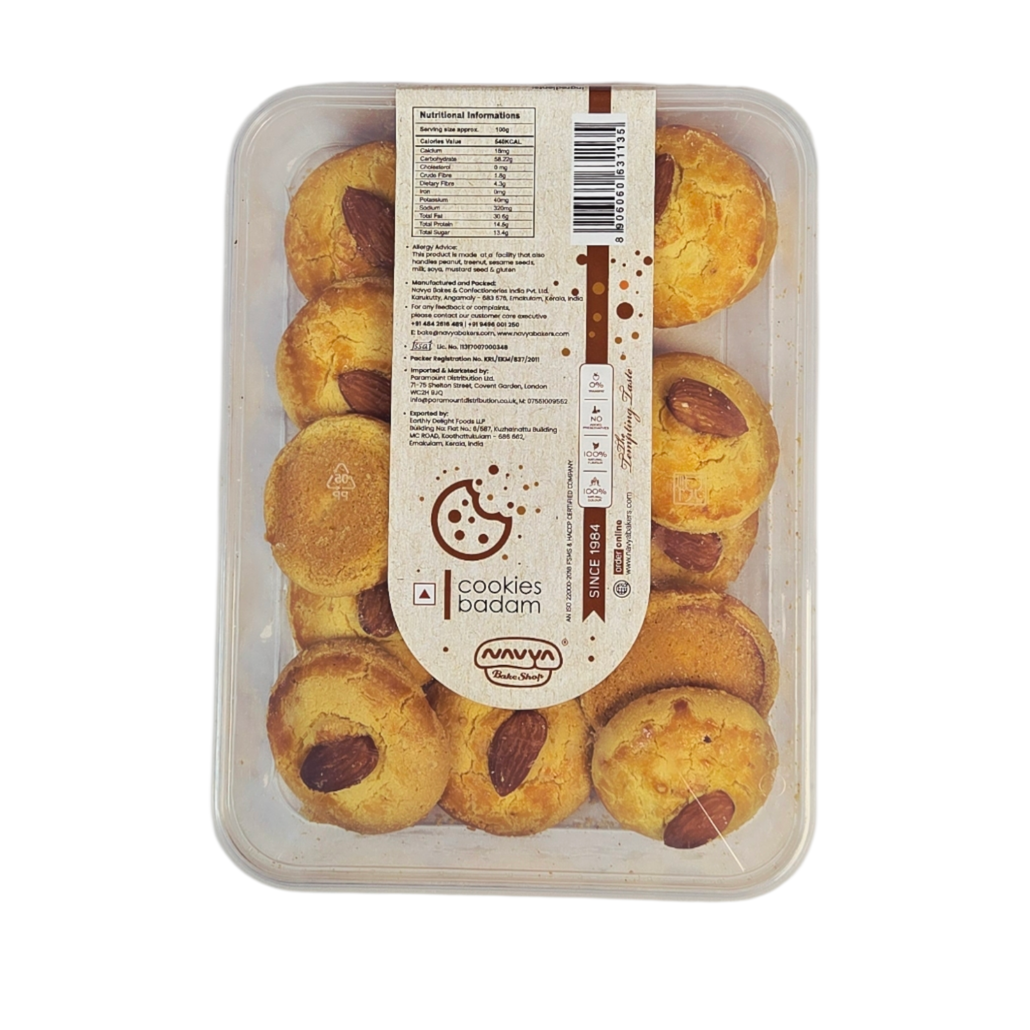 Navya Cookies Badam 250g_0