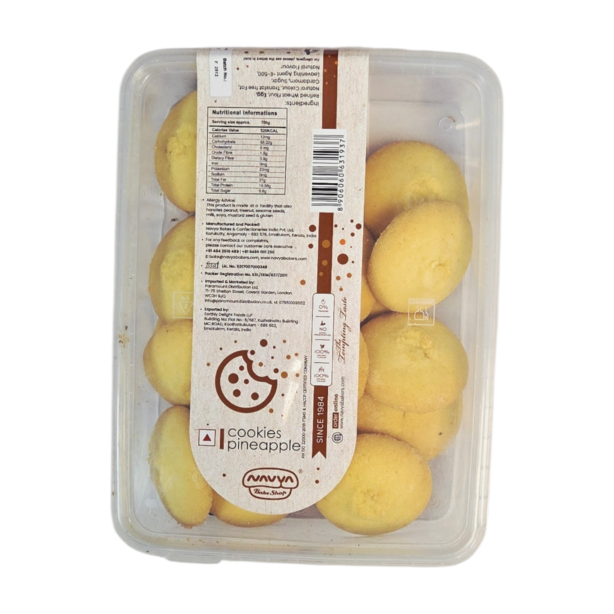Navya Cookies Pineapple 250g_0