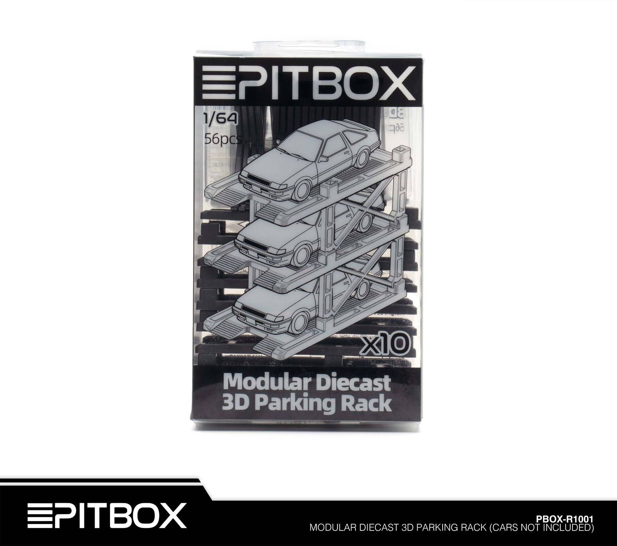 PITBOX MODEL 1/64 PARKING RACK (GREY) - 10 BAY_6