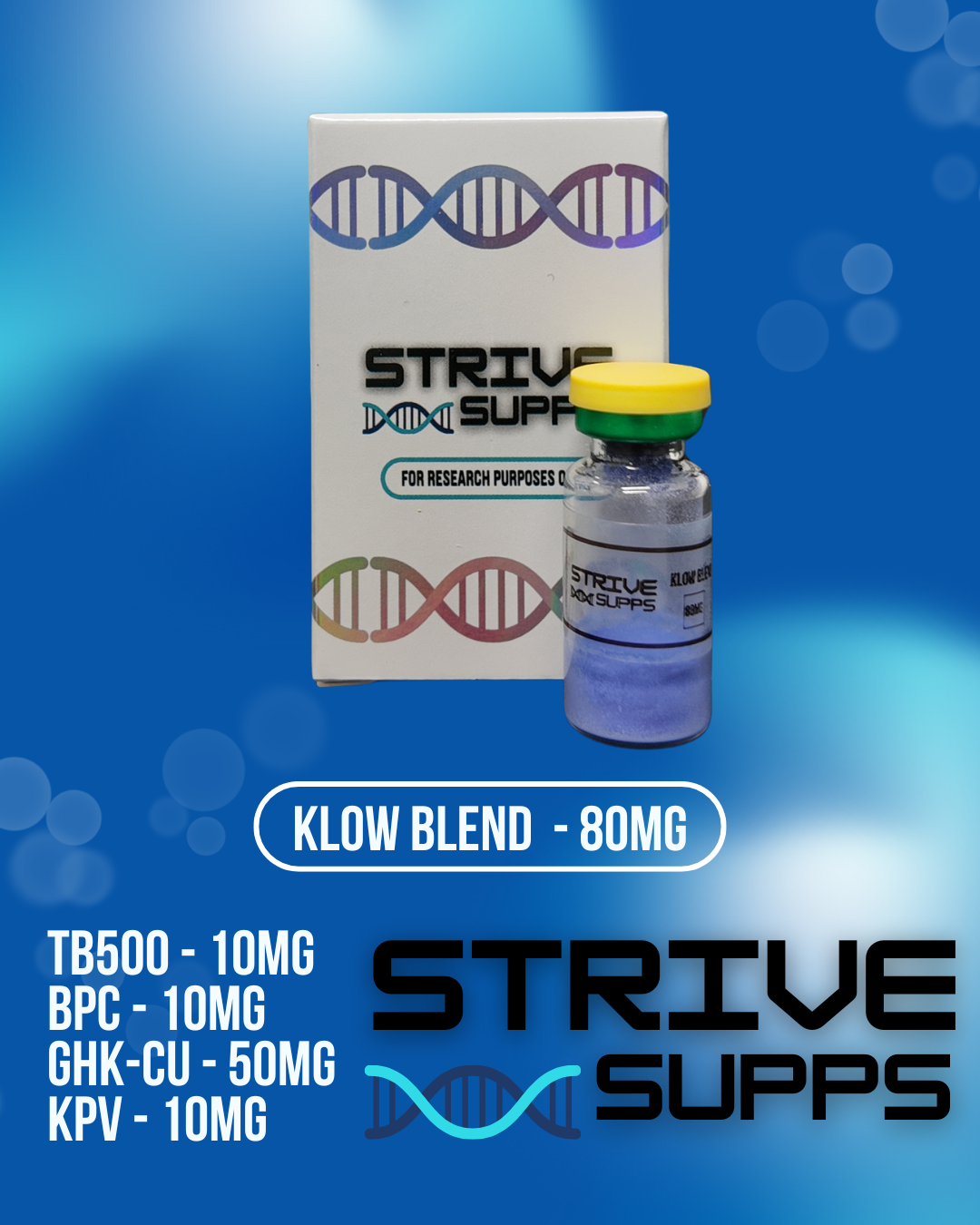 KLOW Blend (BPC157 10mg, GHK-CU 50mg, TB500 10mg, KPV 10mg) Vial 80mg_0