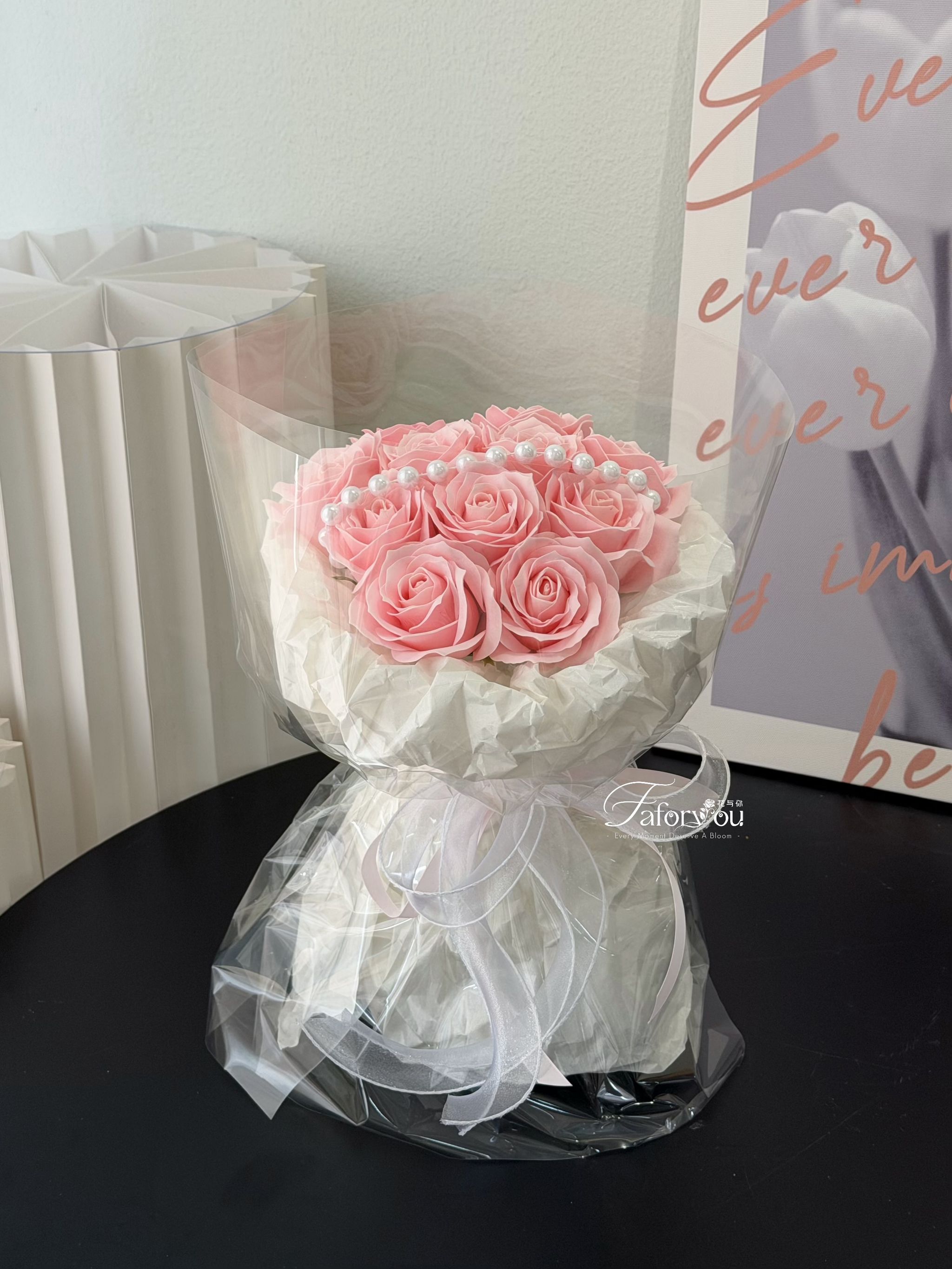 11 Stalk Soap Rose Transparent Bouquet _0