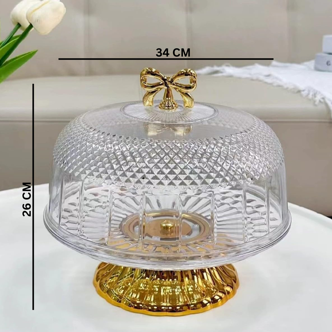 CAKE TRAY COVER STAND RIBBON 34CM_5