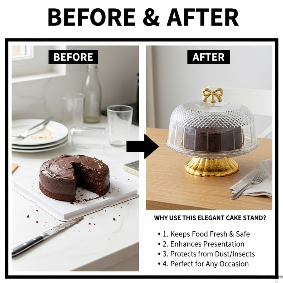 CAKE TRAY COVER STAND RIBBON 34CM_4