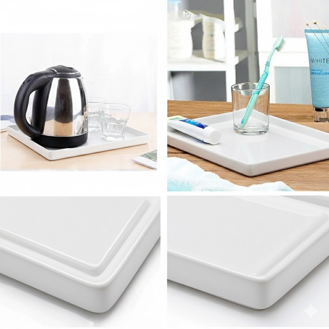 MELAMINE TRAY - 34CM WHITE _2