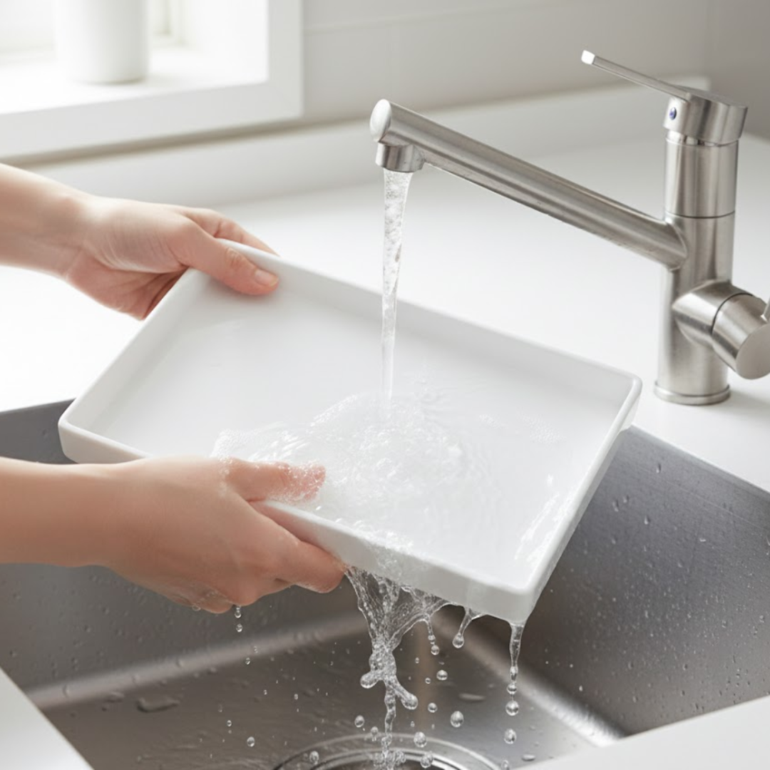 MELAMINE TRAY - 34CM WHITE _4