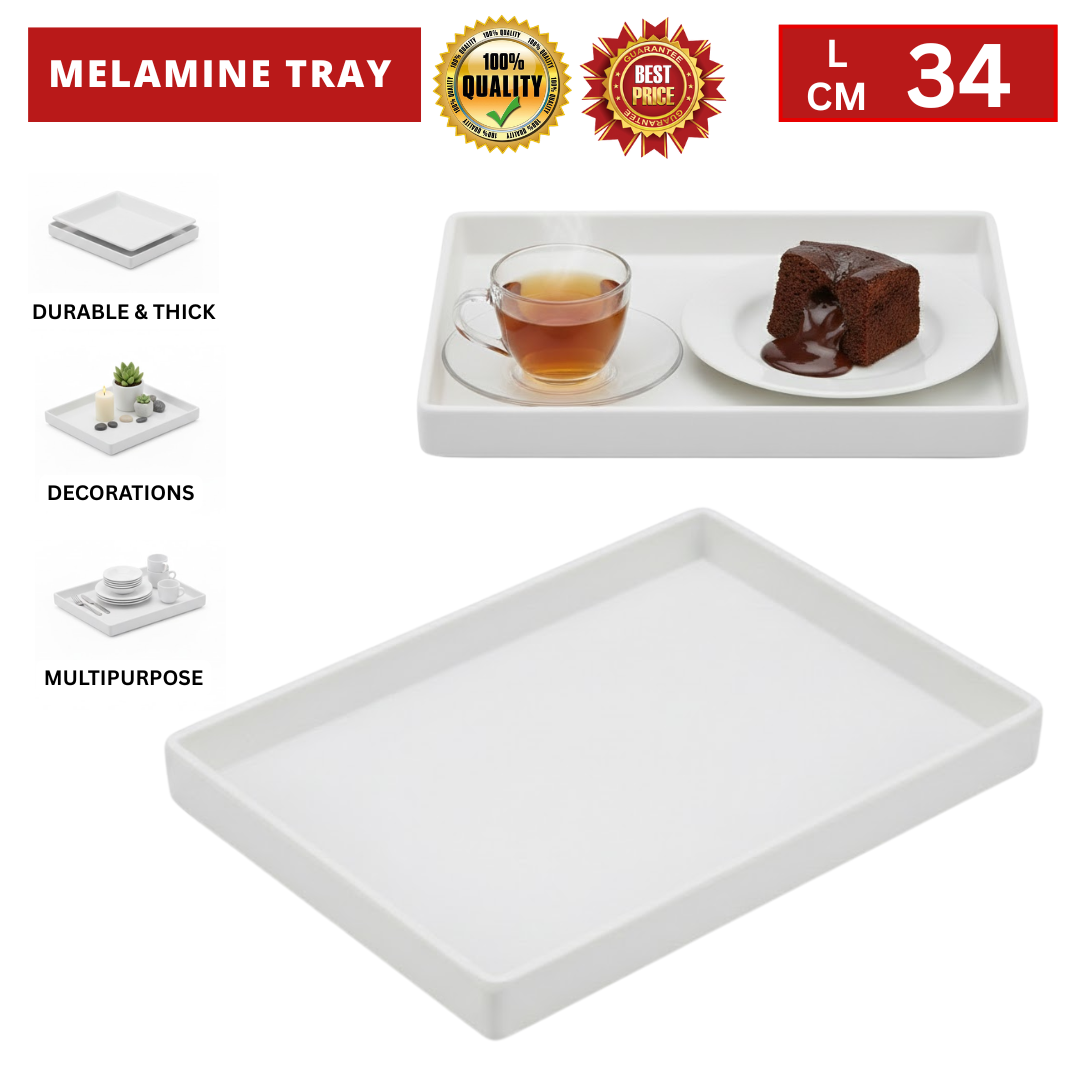 MELAMINE TRAY - 34CM WHITE _0
