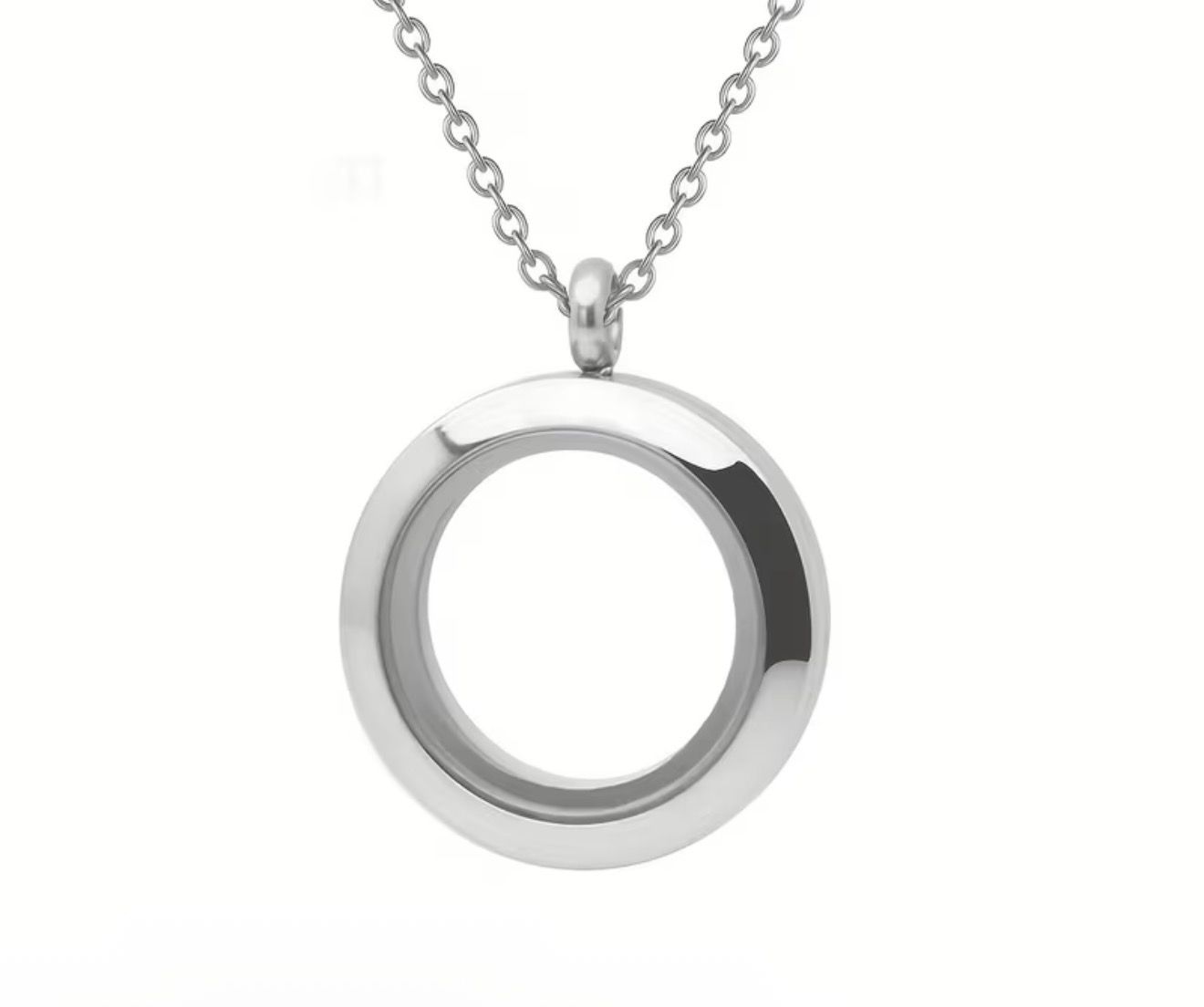 Memorial Round Glass Necklace_0