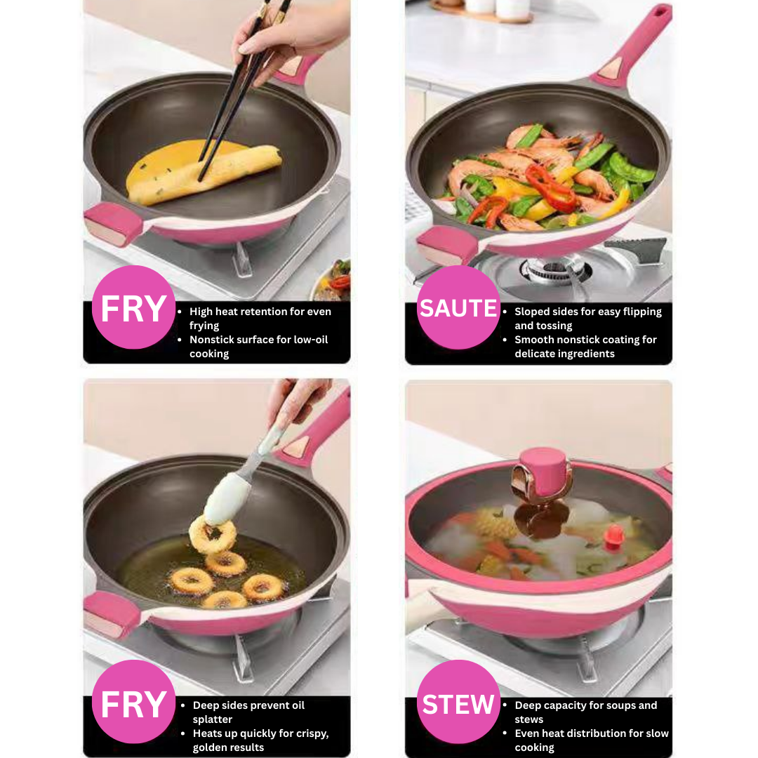 32CM 2LAYER  PRO NONSTICK WOK - BROWN_1