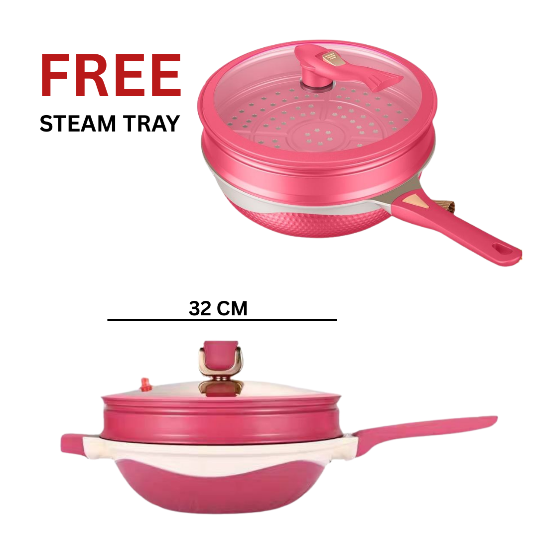 32CM 2LAYER  PRO NONSTICK WOK - BROWN_3